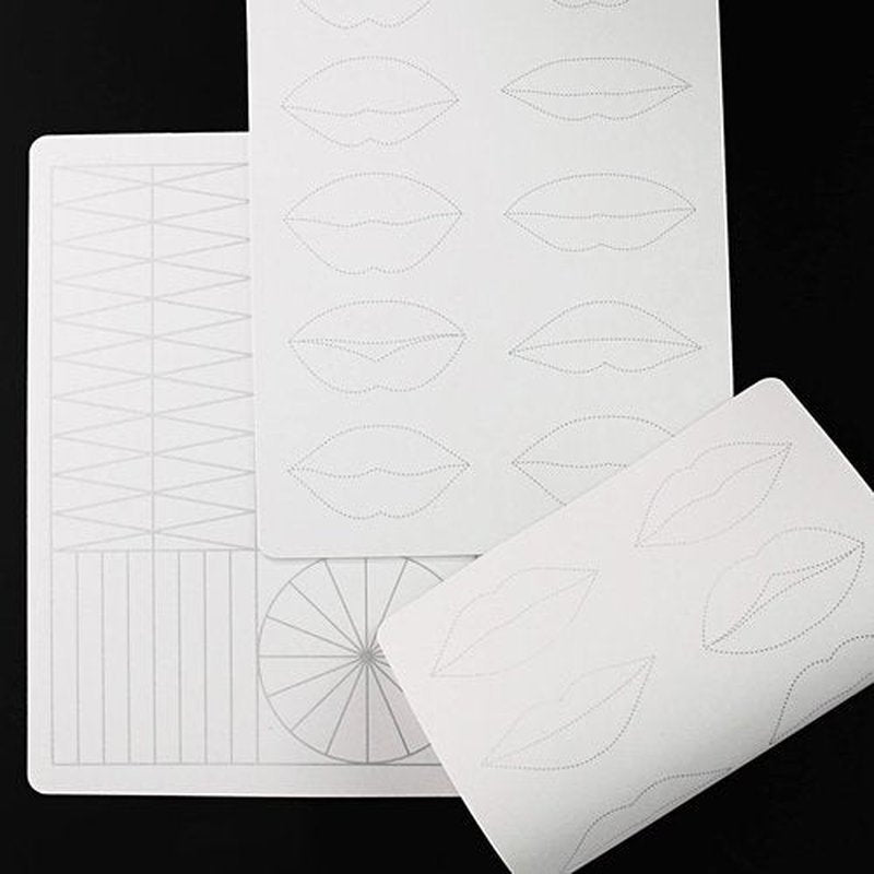 3 pcs Thicken Silicone Lip Blushing Practice Skin Lip Tattoo Fake Skin Perfect for Permanent Makeup Lips (White Skin +Silver Printing)