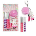 IBI Keychain Lip Glosses Set, Girls Party Favor Including 3Pcs Assorted Flavors Moisturizing Shimmer Lip Glosses for Kids and Teens Ages 5+