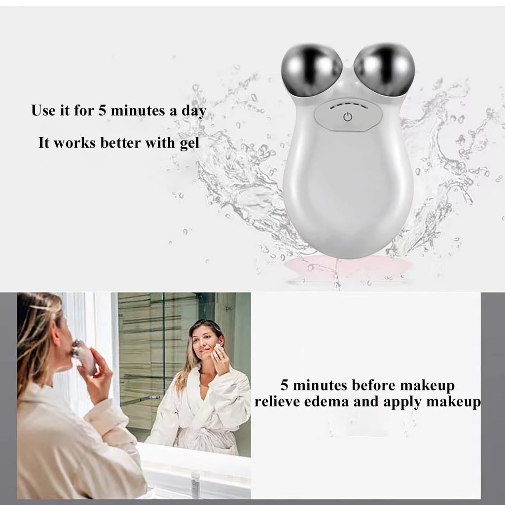 Microcurrent Facial Device,Enhances The Ability to Lift The Face and Tighten The Skin,Facial Wrinkle Equipment，White