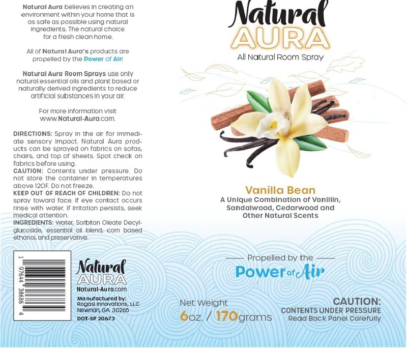 Vanilla Bean Room Spray | 100% Plant-Based Aromatherapy - Non-Toxic & Safe for Kids and Pets - 6 oz.