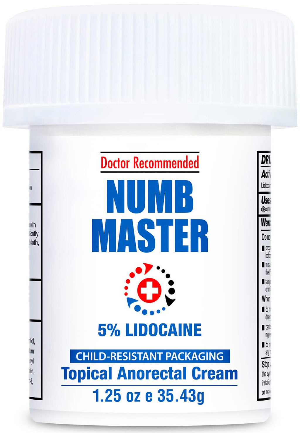 Clinical Resolution Numb Master 5% Lidocaine Numbing Cream for Pain Relief, Topical Anesthetic Burn Itch Cream Maximum Strength, Fast Acting Hemorrhoid Treatment with Vitamin E and Aloe, 1.25 Oz