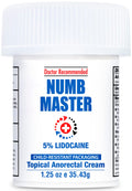 Clinical Resolution Numb Master 5% Lidocaine Numbing Cream for Pain Relief, Topical Anesthetic Burn Itch Cream Maximum Strength, Fast Acting Hemorrhoid Treatment with Vitamin E and Aloe, 1.25 Oz