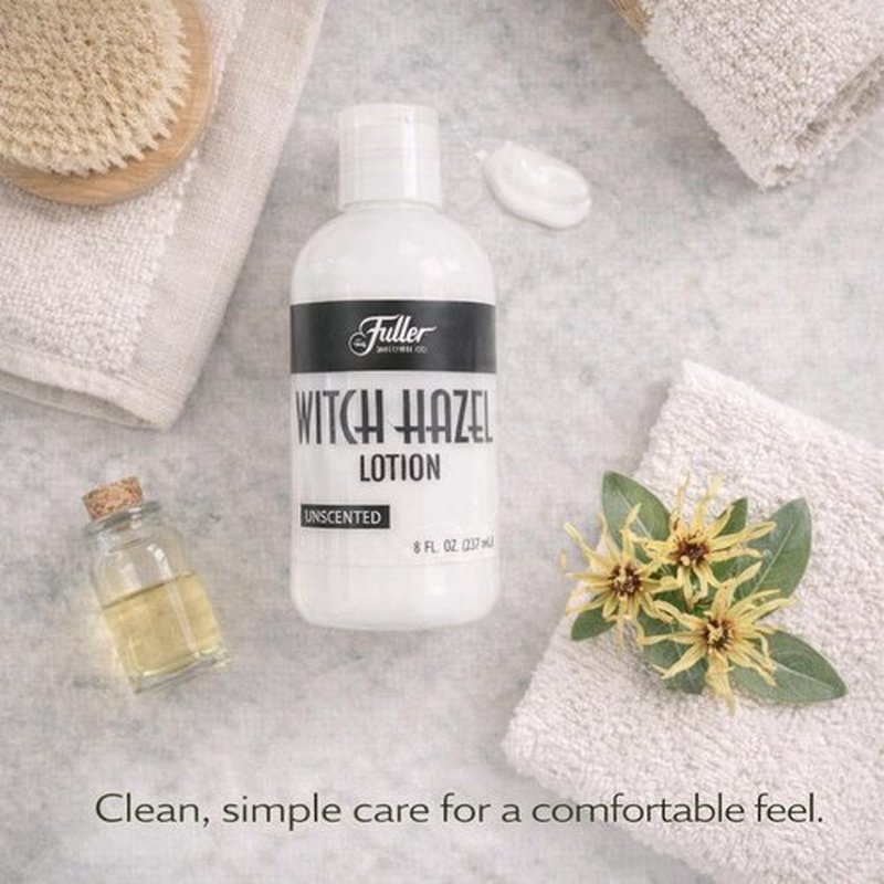 Fuller Witch Hazel Lotion, Unscented – 08 fl oz | Lightweight Daily Moisturizing Lotion with Witch Hazel Extract | Gentle Formula for All Skin Types (8 Oz, Unscented)
