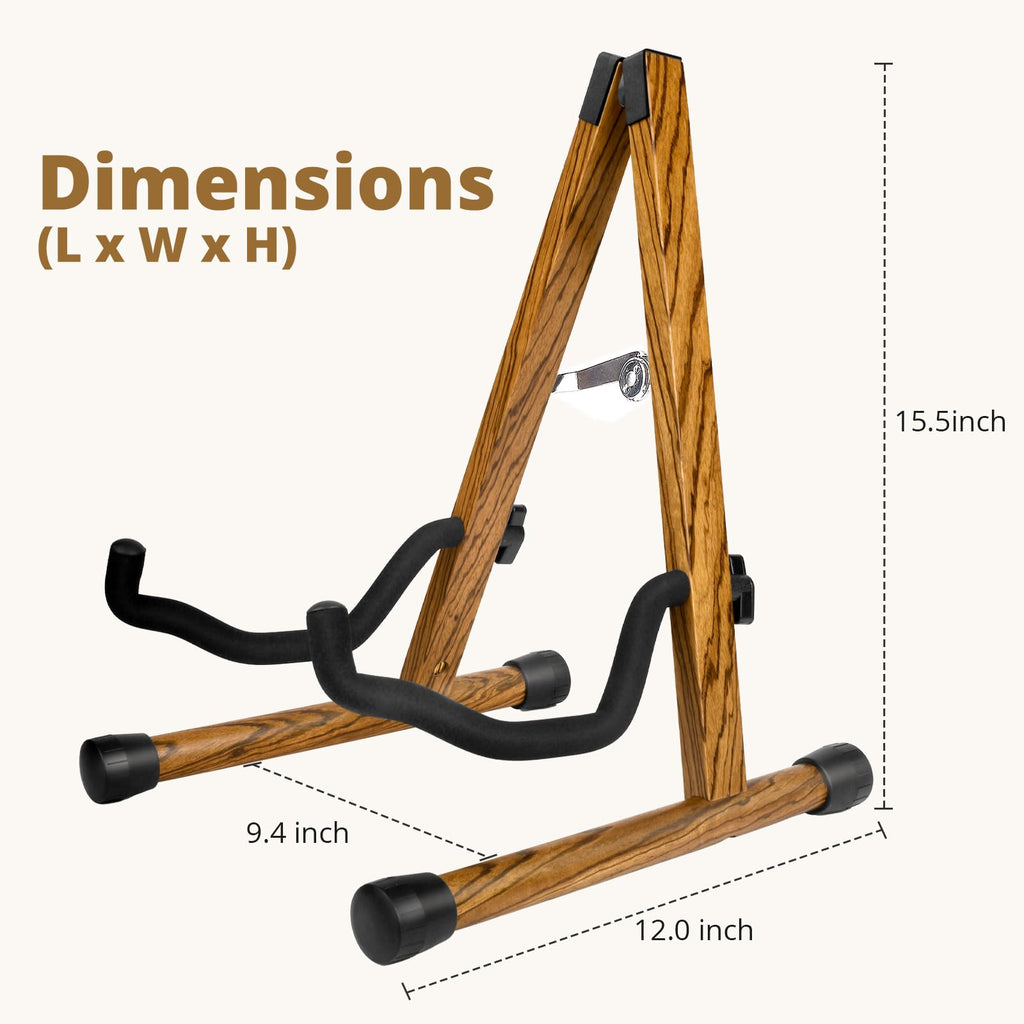 MUSO Guitar Stand,Acoustic Guitar Stand,Wood Classical Electric Guitar Stand,Foldable Bass Guitar Stand,Guitar Accessories also fit Bass,Violin,Ukulele(Zebra Color)