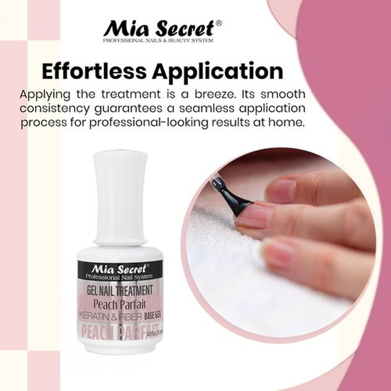 Mia Secret Professional Peach Parfait Scented Gel Nail Treatment Keratin Base & Top Gel 0.5 FLoz