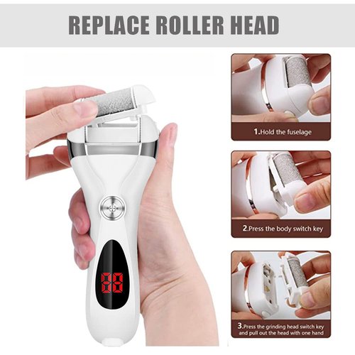 6 Pack Replacement Coarse Roller Head for Electric Foot File, Refill Rollers for Callus Remover Feet Pedicure Kit/Tools (6pcs Tough Coarse)
