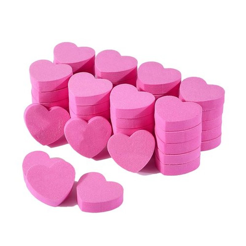 Double-Sided Sponge Nail Buffer Heart-Shaped Washable Nail Care File Block Nail Polishing Manicure Tools for Beauty Salon