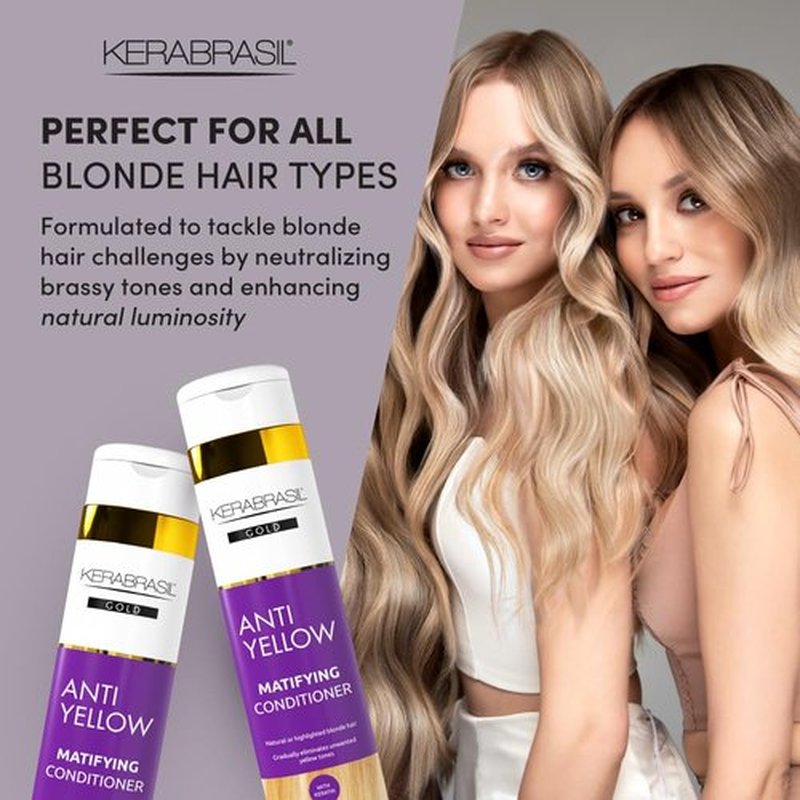 Antiyellow Conditioner - Neutralizes Brassy Tones & Enhances Cool Blonde - Deep Hydration for All Hair Types