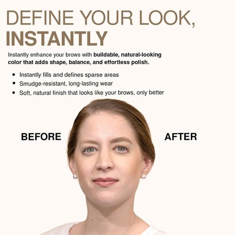 Palladio Brow Definer Retractable Pencil, Triangular Tip Fills Brows for a Natural Look, Tame and Shape Eyebrows with Spoolie Brush, Eyebrow Shaper, Buildable Light to Dark Colors, (Taupe)