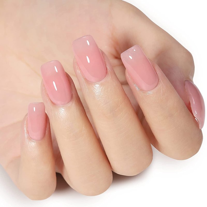 Vishine Jelly Gel Nail Polish Collection Sheer Nude Pink Gel Polish Crystal Transparent Gel Polish Kit Nail Art Varnish Manicure Set 8ML 4PCS