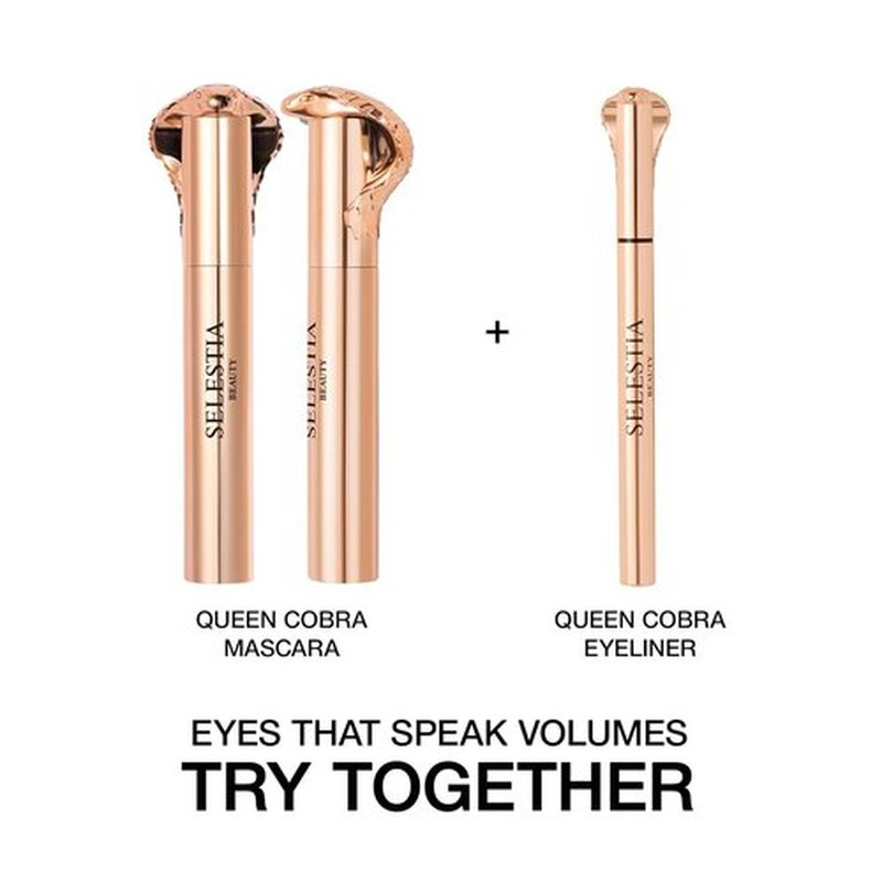 SELESTIA BEAUTY Black Mascara Queen Cobra - Volumizing & Curling Formula - Long-Lasting, Weather-Proof - 0.34 fl. oz.