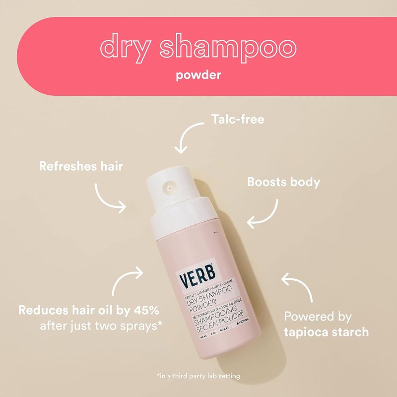 VERB Dry Shampoo Powder - Vegan Translucent Formula Refreshes Hair & Adds Volume | 2 oz, Paraben-Free & Sulfate-Free