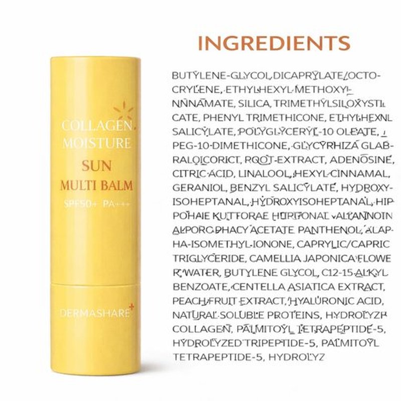 Dermashare Collagen Sun Grow balm SPF50 Brightening &Hydrating UV Shild for Glowing Skin Anti-Aging Korean Skincare 11g(0.38oz)