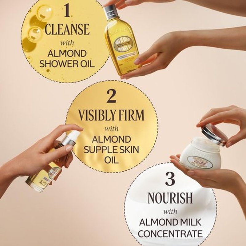 L'OCCITANE Almond Shower Oil - Cleansing & Softening Body Wash | Nourishing Milky Lather