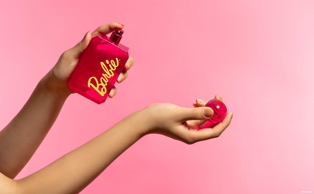 DefineMe Barbie Perfume Bundle, 100 mL Bottle and 8 mL Travel Spray, Fruity and Gourmand Fragrance with Strawberry, Dragon Fruit, Whipped Cream & Sandalwood Notes, Perfumes for Women