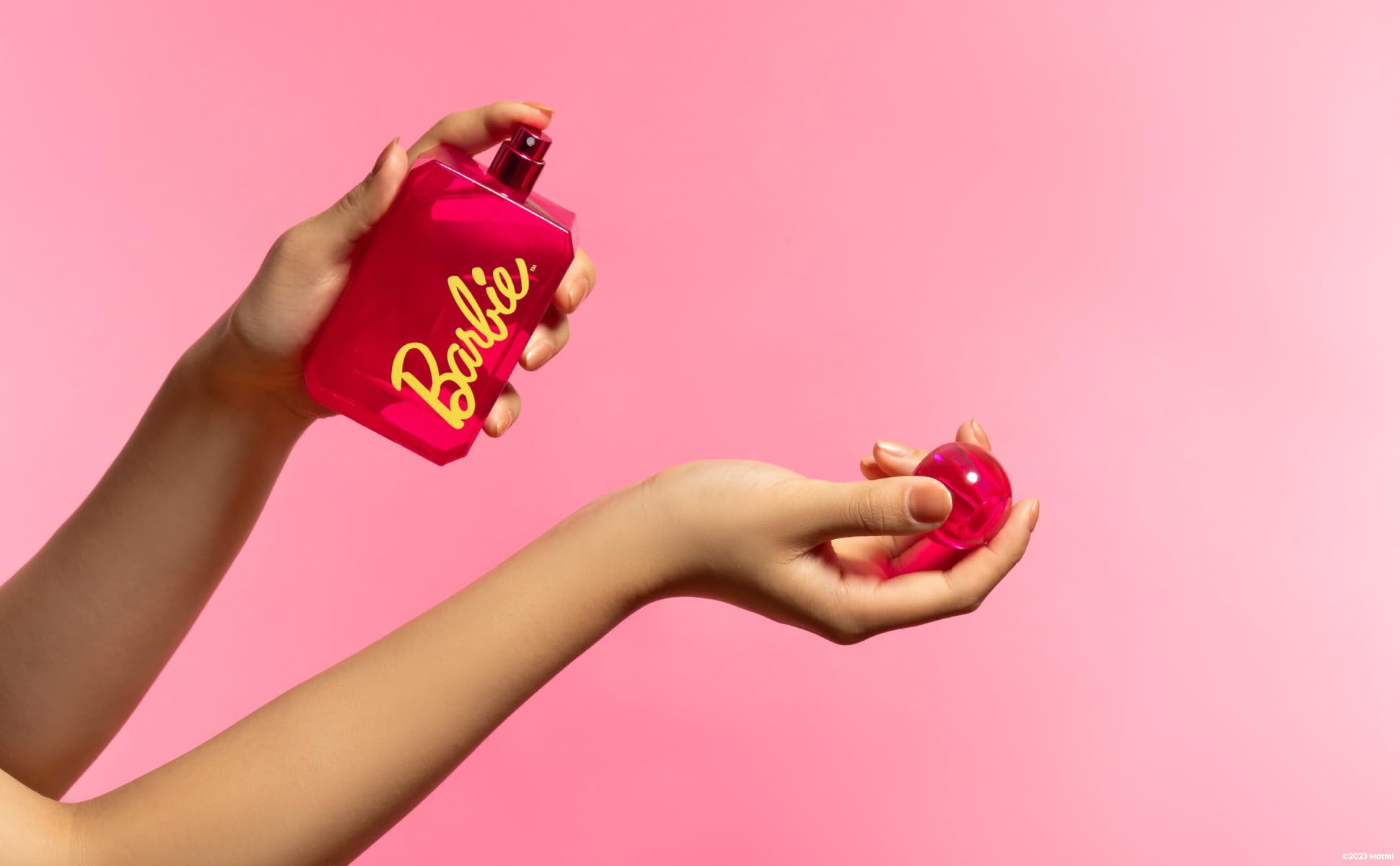 DefineMe Barbie Perfume Bundle, 100 mL Bottle and 8 mL Travel Spray, Fruity and Gourmand Fragrance with Strawberry, Dragon Fruit, Whipped Cream & Sandalwood Notes, Perfumes for Women