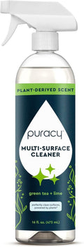 Puracy All-Purpose Cleaner Spray - Plant-Powered Multi-Surface Solution | Green Tea & Lime, 16 fl oz