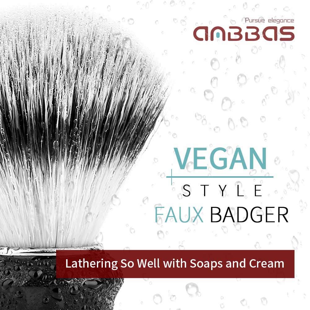 Anbbas Shaving Brush Set,with Stand and Soap,Bowl Lather for Men Wet Shave