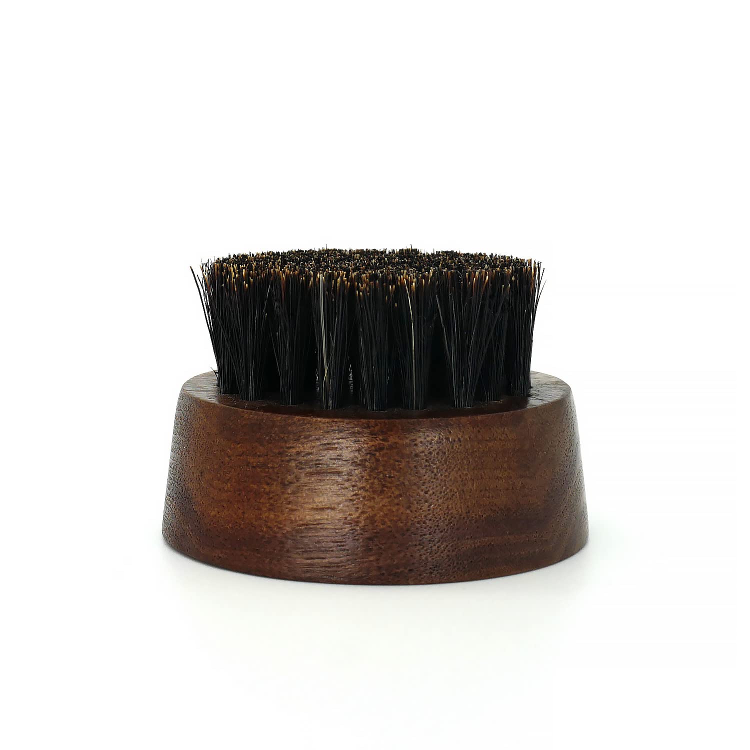Menesia Small Round Beard Brush, Walnut Boar Bristle Brush for Travel