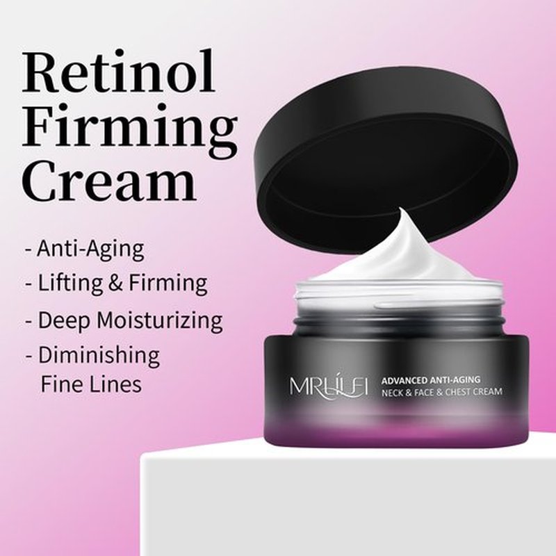 MRLILEI Tightening & Lifting Neck Cream, 4 in 1 Neck Moisturizer Cream, Advanced Anti-Aging Face Moisturizer, Reduces Fine Lines & Wrinkles for Neck & Face & Chest - 1.7 fl.oz.