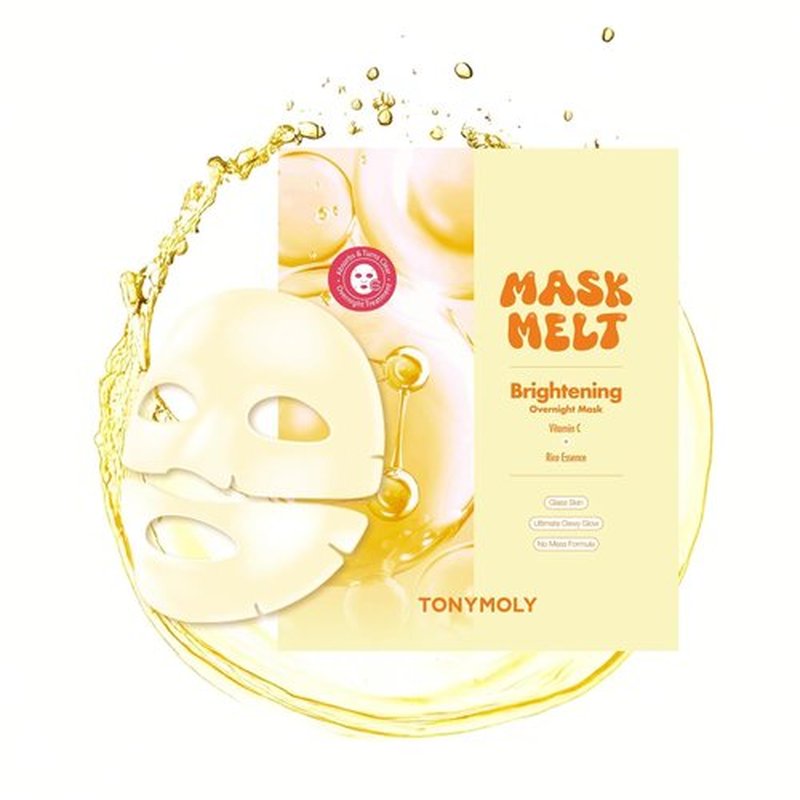 TONYMOLY Brightening Hydrogel Face Mask - Vitamin C & Rice Essence | 1 Sheet for Radiant Skin