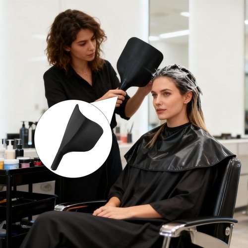 Barber Salon Face Shield Plastic Hairdressing Haircut Face Mask Professional Hair Cutting Eye Protector Cover (Black)