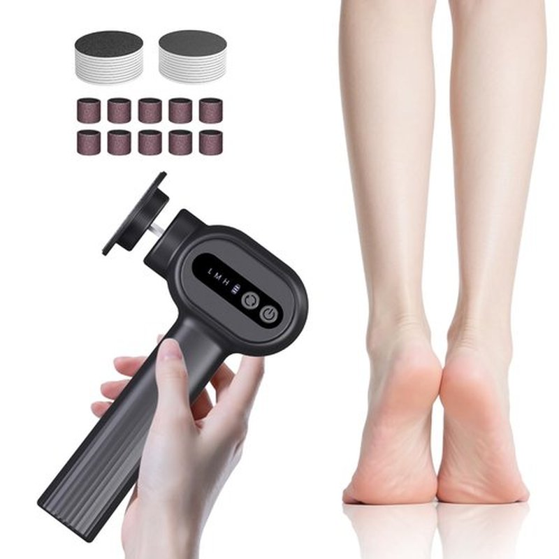 EOTYQ Cordless Electric Foot Callus Remover, 2-in-1 Rechargeable Callus Remover & Nail Polisher, 6 Speeds with 40 Sanding Heads, 1200mAh Long-Lasting Battery, Ergonomic Handle for Home & Travel Use