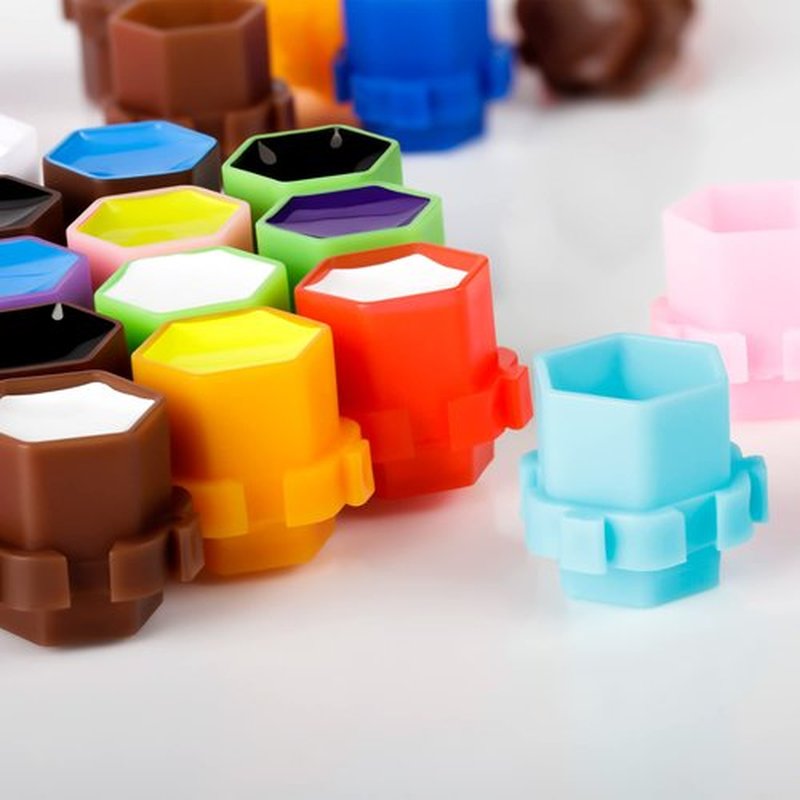 Linetion Tattoo Ink Caps Honeycomb Shape Spliceable Ink Cups for Tattooing Anti-Rollover Spill Eco-Friendly Non Fade Material Large Inner Size 0.63 * 0.75 inch(W*H) 200pcs Pack (Seaform)