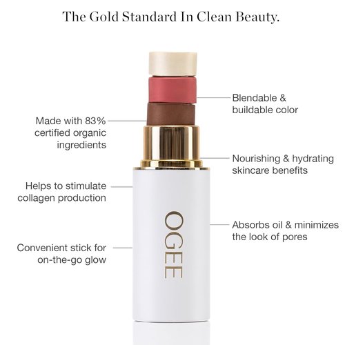 Ogee Radiant Collection Trio | Organic Contour Stick Makeup Set - Bronzer, Blush & Highlighter