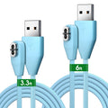 3.3Ft/6Ft Magnetic Charging Cable for Aftershokz Headphones [2-Pack Blue] Aeropex AS800 & Shokz OpenRun & Pro & Mini & OpenComm Replacement Charge Cable Bone Conduction Magnet USB Charger Cord