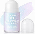Skiennix Body Glitter Gel - Holographic Sequins Shimmer Liquid Eyeshadow | Sparkling Pink, Roll-On Applicator