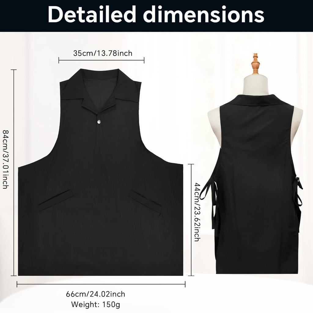 Barber Apron, Multi-Functional Work Cape for Hairdressing, Featuring Multiple Pockets for Organizing Hairdressing Supplies (BLACK-Blouse)