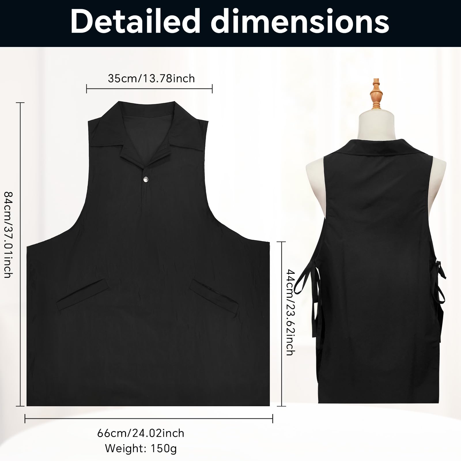 Barber Apron, Multi-Functional Work Cape for Hairdressing, Featuring Multiple Pockets for Organizing Hairdressing Supplies (BLACK-Blouse)