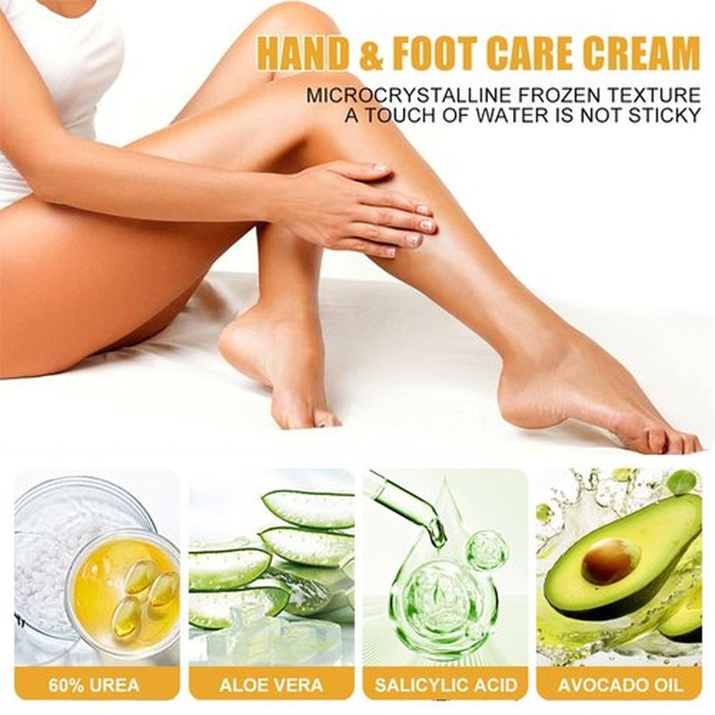 Pakivs 2Pcs Peach Scented and 60% Urea Foot Cream Set,Moisturizer Heel Stick Balm,Intensive Repair Dry Cracked Skin,Hands,Heels,Elbow and Knees,Softens & Nourish Foot Care for Women and Men