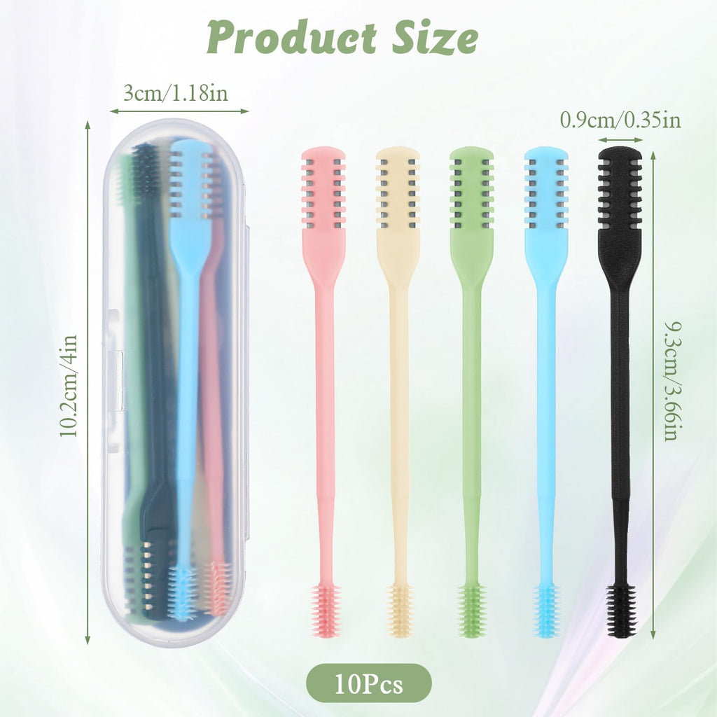 GEEHUA 10 Pcs Manual Nose Hair Trimmer for Men Women, 360° Rotating Nasal Hair Removal Cutter, 2-in-1 Stainless Steel Nose Trimmer with Ear Cleaner