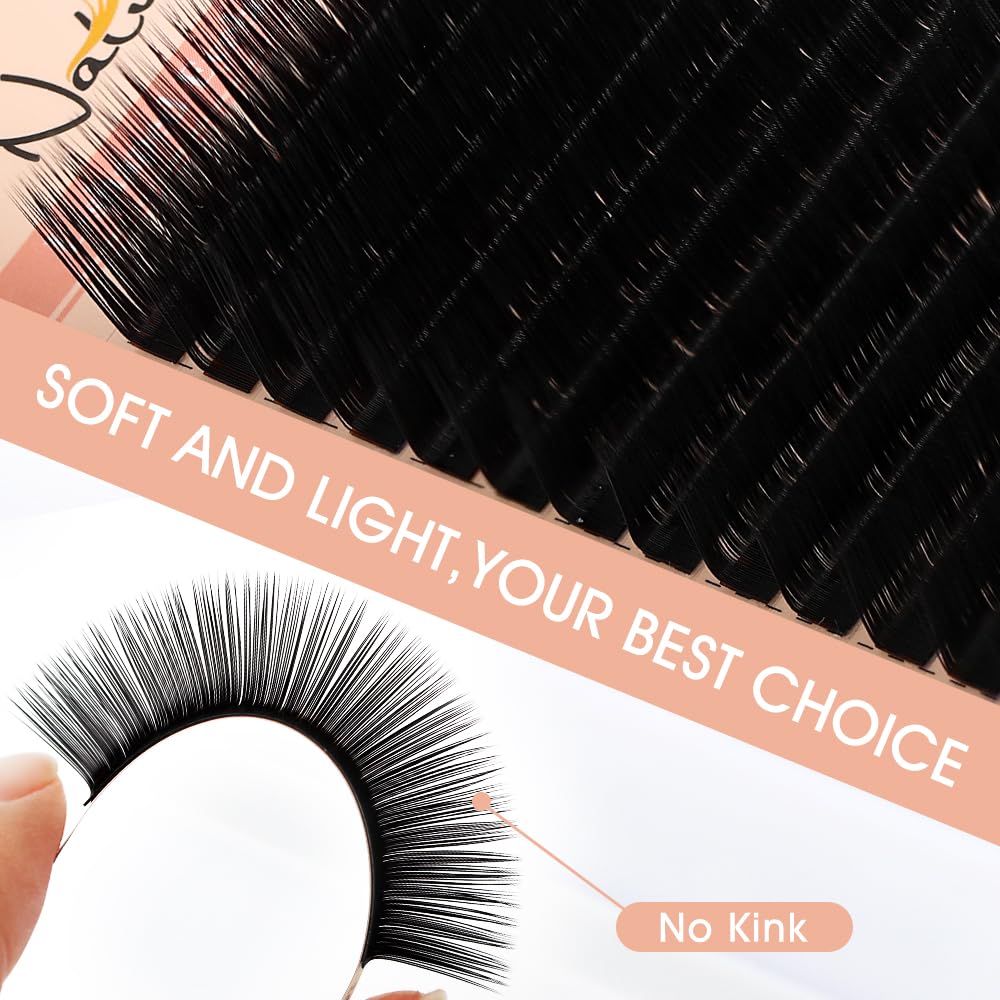 NATUHANA Classic Volume Lash Extensions 0.07 L Curl 8-15mm Mix Tray Black