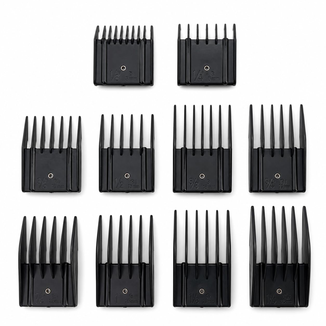 Miaco 10 Piece Universal Clipper Guide Comb Guard Set Compatible with Full Size Clippers Oster Classic 76, Oster A5, Andis AG, Andis BG, Wahl Senior