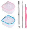 Anfigo Nail Soak Off Bowl with Nail Remover Tool, 2Pcs Nail Soaking Bowl with Cuticle Peeler Trimmer Pusher Nail Soakers for Acrylic Nails Gel Polish
