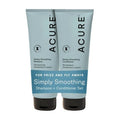 Acure Simply Smoothing Shampoo and Conditioner Set - Hydrating & Moisturizing for Women & Men, Moisturize Frizzy, Dry, Damaged Hair w/Coconut Water, Vegan, Paraben & Sulfate Free - 8 fl oz (2 Pack)