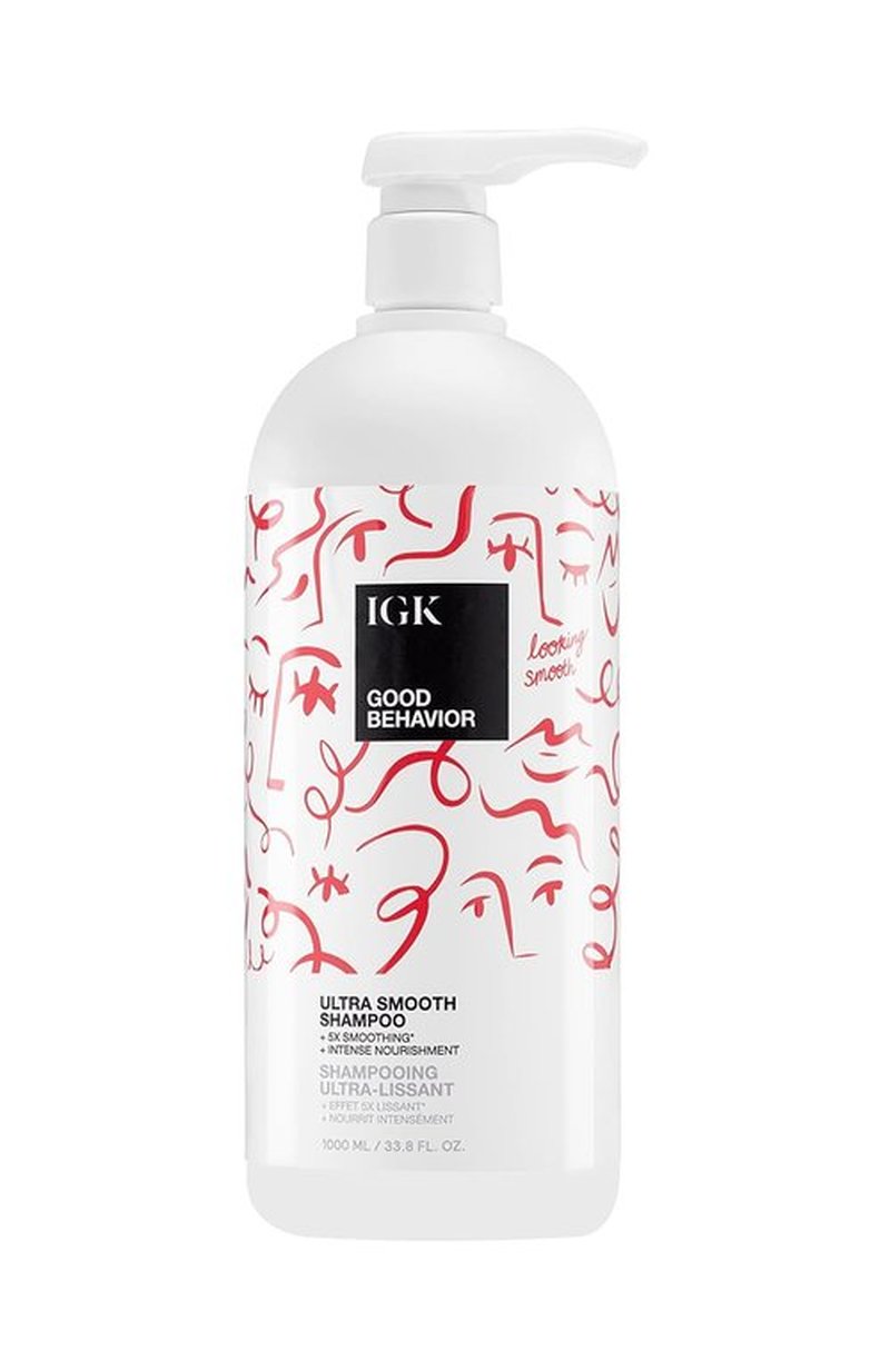 IGK GOOD BEHAVIOR Ultra Smooth Shampoo - Control Frizz, Add Shine & Silkiness | 33.8 Oz