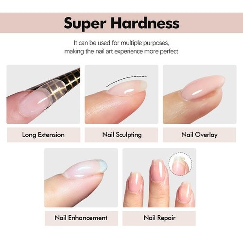 FZANEST 38g Hema-Free Hard Builder Gel, Low Heat Natural Pale Pink Color Sculpting Gel for Nail Strengthening Extension Overlays Soak Off Uv Led Lamp Cure
