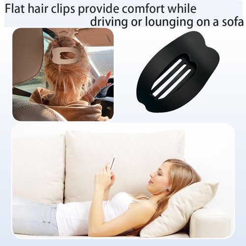 Flat Hair Clips for Women 4Pcs Matte Flat Claw Clips Strong Styling Large Hair Clips for Thick Hair and Fine Hair Strong Hold No Slip Grip Hair Claw Clips French Duckbill Hair Clip (Neutral Colors)