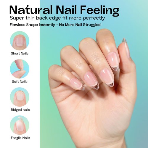 SinzSue 330Pcs Short Almond Soft Gel Nail Tips, 15 Sizes Full Cover Press - on Nails for Women, Ultra - Thin Edge, No Grinding, Long - Lasting DIY Manicure Extensions