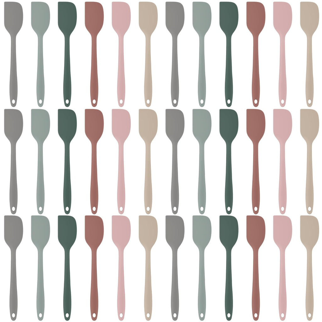 Honeydak 36 Pieces Mini Silicone Spatulas, 8.3 Inch Small Rubber Spatula Heat Resistant Non Stick Seamless Design Flexible Scrapers Kitchen Use Cooking Baking Tool (Lovely Color)