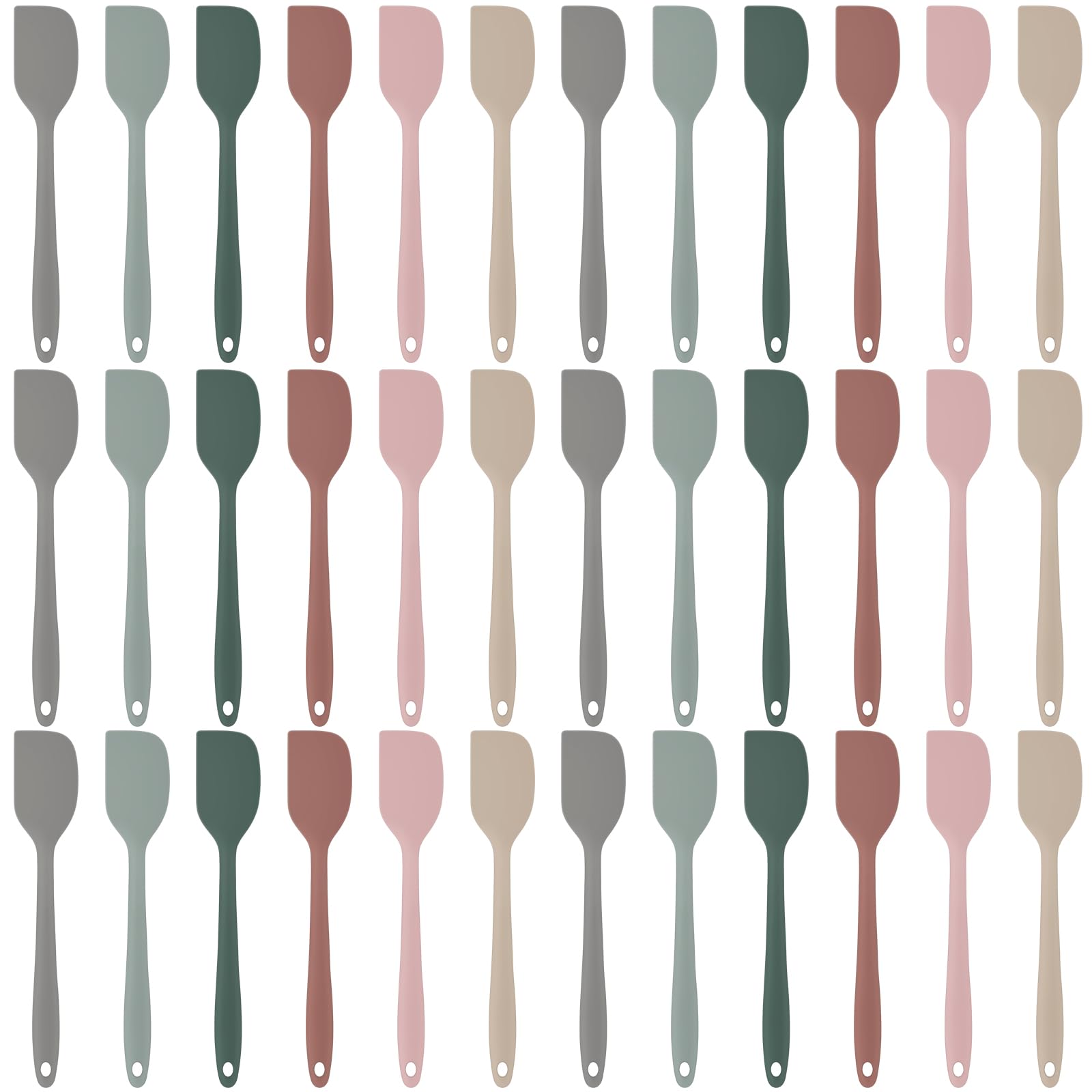 Honeydak 36 Pieces Mini Silicone Spatulas, 8.3 Inch Small Rubber Spatula Heat Resistant Non Stick Seamless Design Flexible Scrapers Kitchen Use Cooking Baking Tool (Lovely Color)