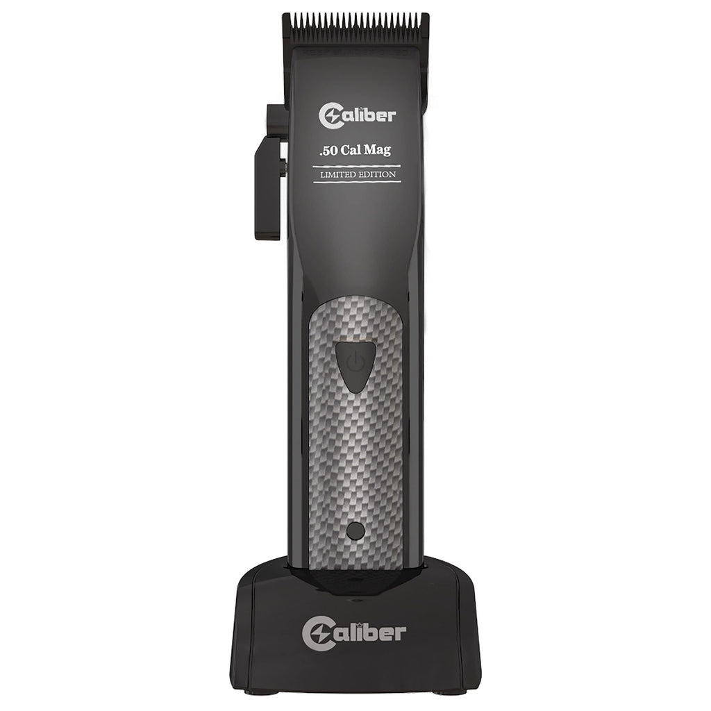 Caliber Pro - .50 Cal Limited Edition Clipper - Long Lasting 8+ Hours of Power - Ultra Low Noise Technology - Rechargeable Powerful Battery - Easy Zero Gap Cut - Hair Grooming Tool for Men (Black)