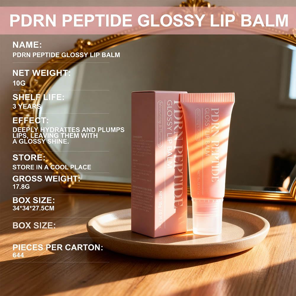 Pdrn Lip Balm, Contains Pdrn and SODIUM DNA, SODIUM DNA Provides Antioxidant Benefits, And Improves Lip Health, Lntensive Lip Repair, Moisture Lock(1PCS Hydrating Lip Plumping Glossy Lip Balm)