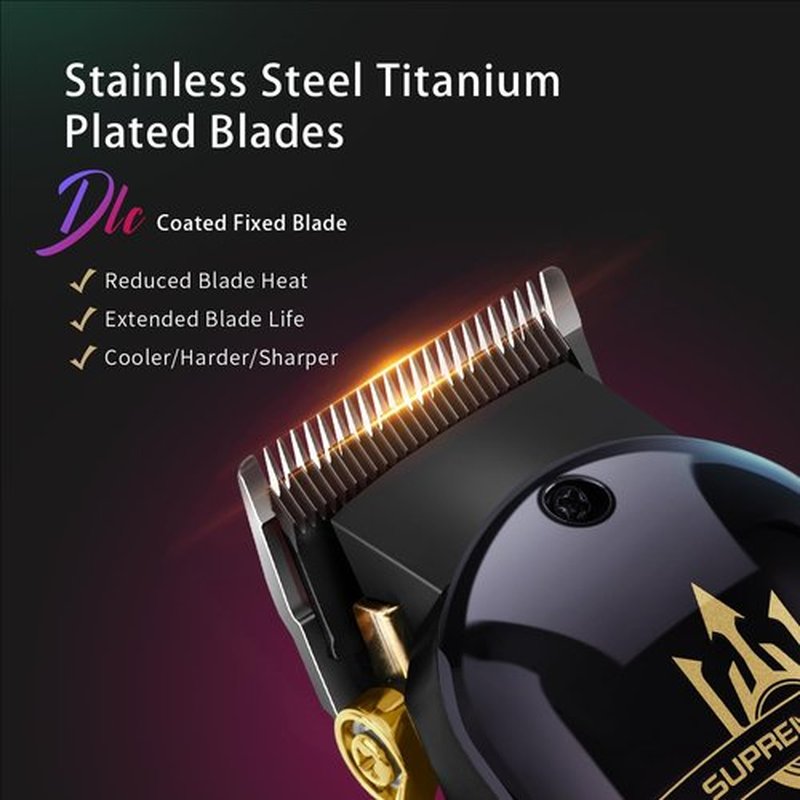 SUPRENT PRO Professional Hair Clippers for Men- Premium Barber Clippers DLC-Coated Blade & Brushless Motor- Rechargeable Haircutting Kit with DIY Customizable Casing- Gift for Men(Red)