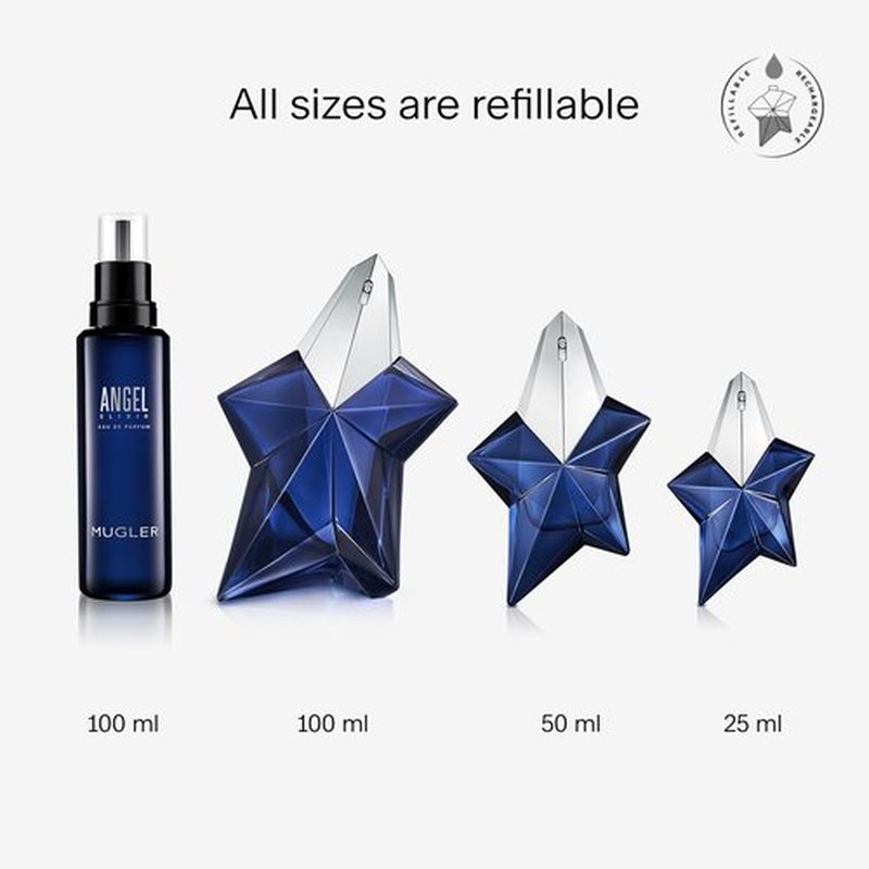 Mugler Angel Elixir - Women's Eau de Parfum - Floral & Woody Fragrance with Sandalwood, Amber, Vanilla