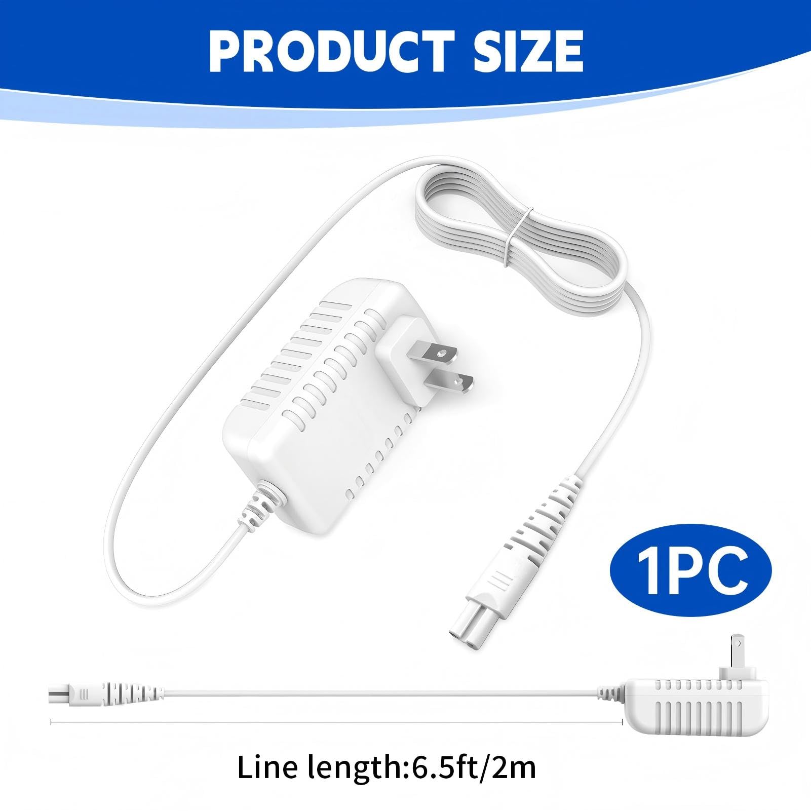 HV270 Charger Replacement Compatible with Magic Wand HV-270 Rechargeable Cordless Massager, AC/DC Power Adapter Supply Cord 10V 1A, Safe Fast Charging Cable for Hitachi HV270 Wand